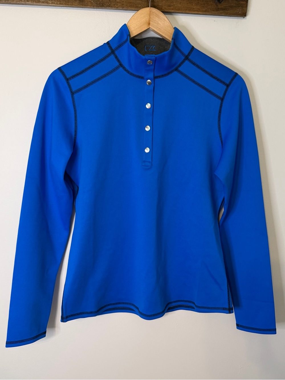 Cutter & Buck Women’s Medium Royal Blue Snap Mock Neck Golf Pullover